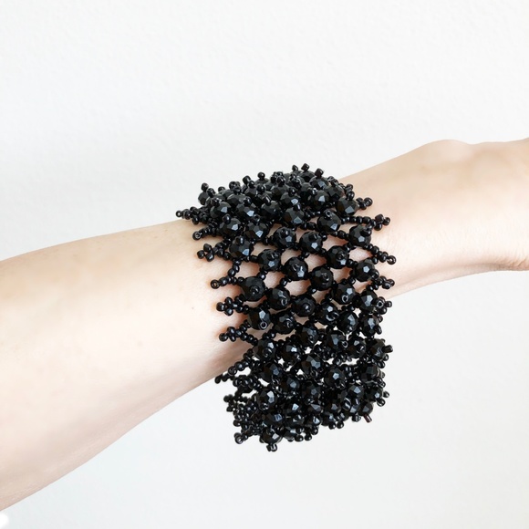 Black Beaded 8” Bracelet - Picture 2 of 6